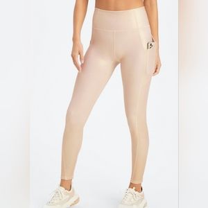 Legging - oasis high waisted leggings gold hologram. Tall XL/ 12-14